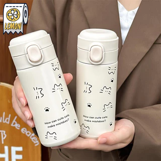 แก้วเก็บอุณหภูมิ เก็บความเย็น เก็บความร้อน แก้วน้ำสะแตนเลส304 ลายการ์ตูน ขนาด350ml