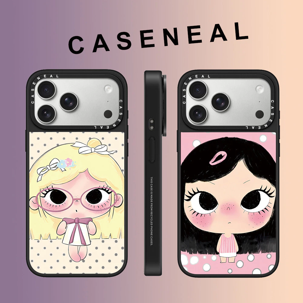 CASENEAL การ์ตูนน่ารัก yuy สาวกระจกหน้าเคสโทรศัพท์สําหรับ iPhone 17 Pro Max 16 ProMax 15Pro 14 Plus 13 12 โทรศัพท์กันกระแทกขอบนุ่มฮาร์ดป้องกันกรณี