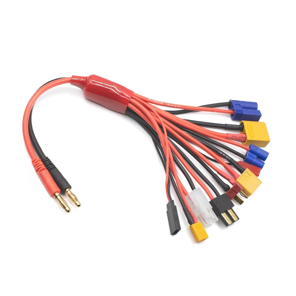 MEIVIFPV RC แบตเตอรี่อะแดปเตอร์ชาร์จตะกั่ว 10 in 1 Multi Splitter Connector สายไฟ 4.0 มม.ปลั๊กกล้วยส