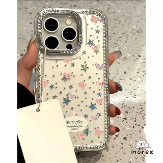 เคสเพชรสว่างดาวหรูหรา สำหรับ IPhone 15 11 16 17 Air 14 13 12 Pro Max 16 1415 Plus เคสเพชรสว่างดาว โบว์ น่ารัก สไตล์ฮิต