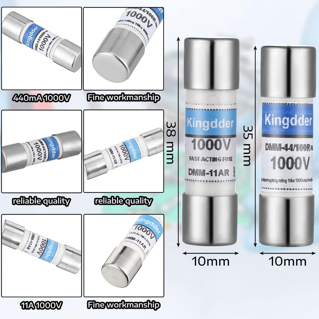 Kingder 6 ชิ้น DMM-11A (DMM11) และ DMM-44/100 (DMM 44 100) Fast Acting Digital Multimeter Replacemen