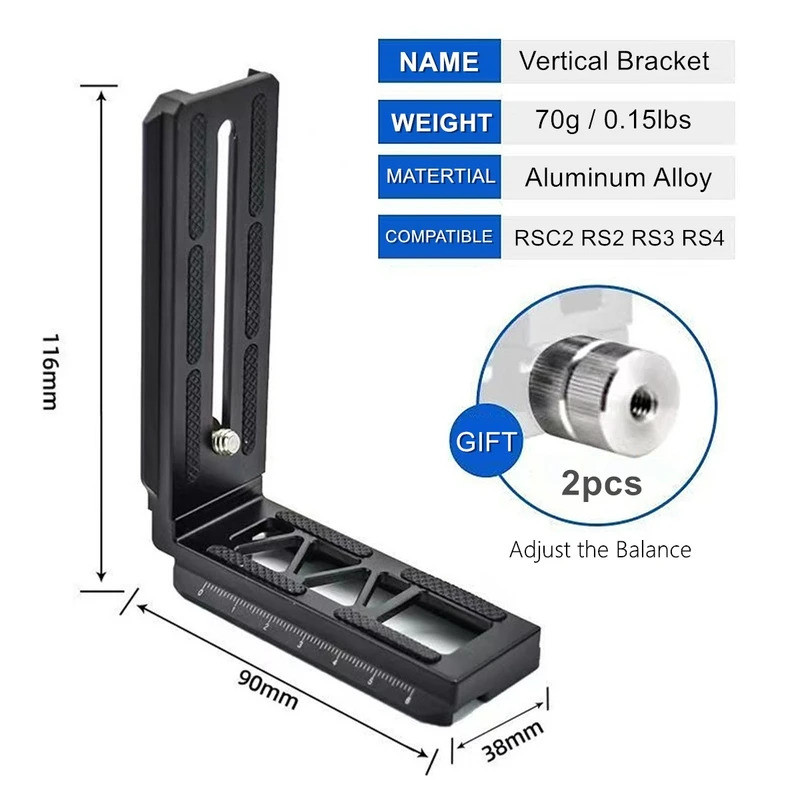 กล้อง DSLR Quick Release Bracket แนวตั้งยิง Mounts แผ่นสําหรับ DJI Ronin RSC2 RS2 RS3 RS3 Mini RS3 P