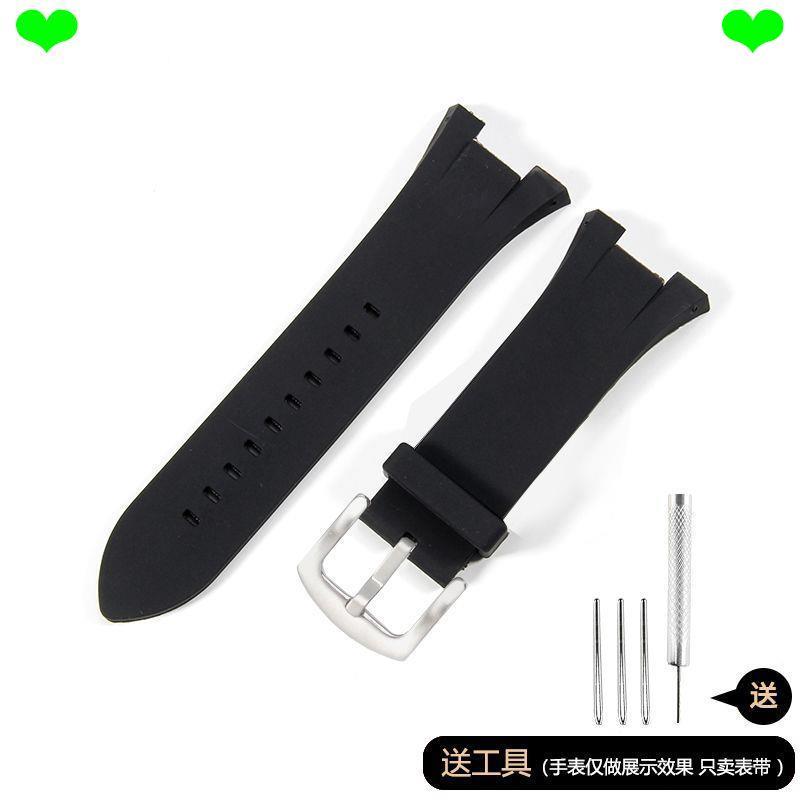 สายนาฬิกา ปรับให้เข้ากับ Armani Armani AX1803/AX1802/AX1050 สายนาฬิกาซิลิโคน Notch อุปกรณ์เสริมสายรั