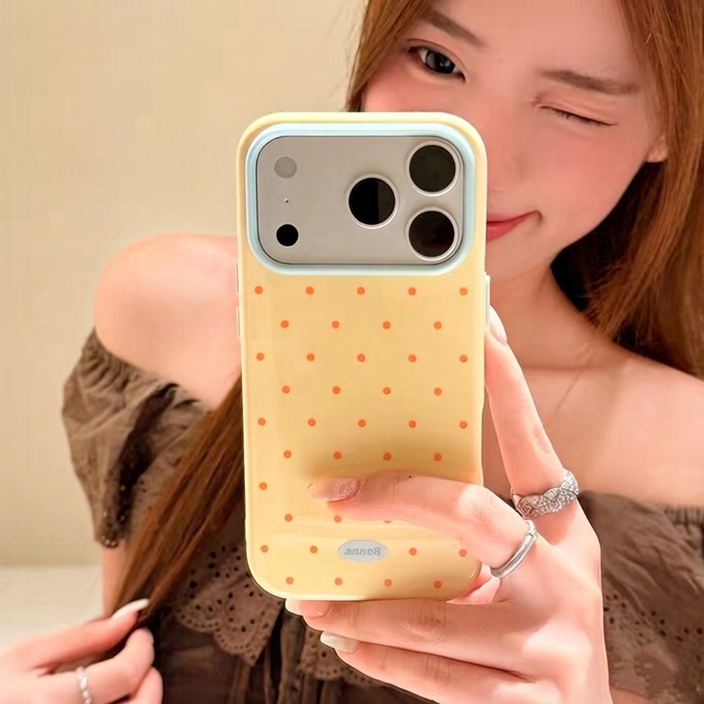 Blackcurrant Polka Dot Glossy Soft เคสโทรศัพท์สําหรับ iPhone 17 Pro Max 16 Plus 15 14 13 12 11 กันกระแทกป้องกันปลอก