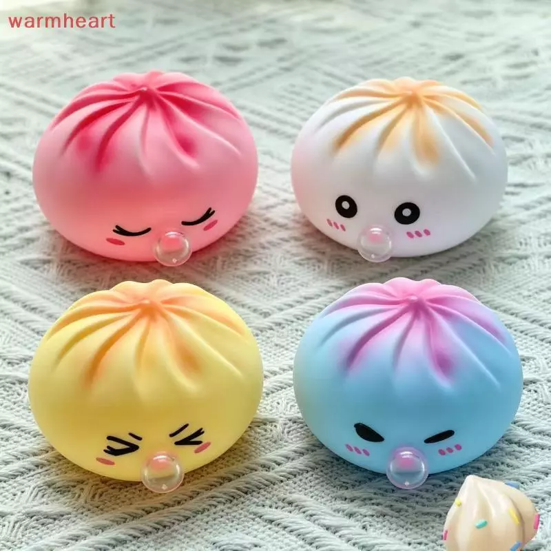 (หัวใจที่อบอุ่น) สกุชชี่น่ารักซาลาเปาของเล่นอยู่ไม่สุขที่มีการสะท้อนกลับช้าและฟองออกแบบที่สมบูรณ์แบบสําหรับบรรเทาความเครียดเด็กโฮมออฟฟิศใช
