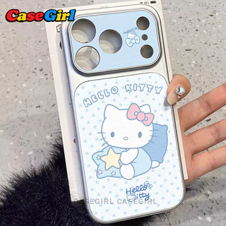 เคสไอโฟน17 เหมาะสำหรับ iPhone 11 15 16 12 14 13 Pro Max 16 14 15 Plus เคสกรอบเลนส์ใหญ่ ลาย Hello Kitty ดาวสีฟ้า น่ารัก