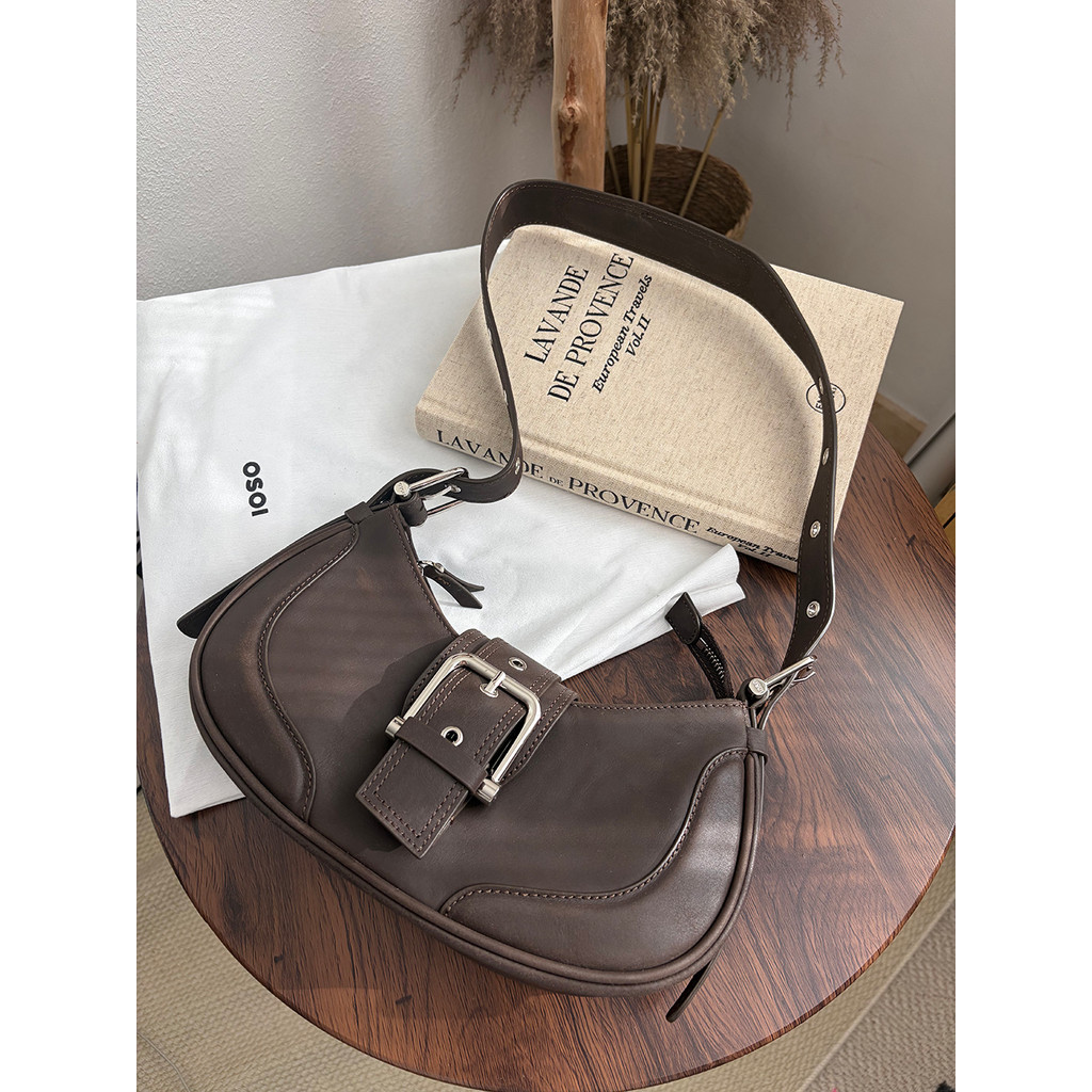 คลังสินค้าพร้อมในประเทศ INS มือของ Blogger a Niche osoi Original Single Retro Bag Vintage Bag Undera