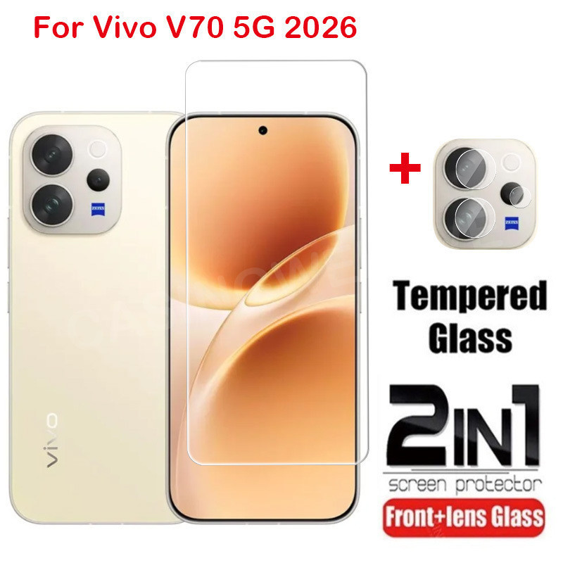 สําหรับ Vivo V70 5G V70 Lite Elite FE 5G 4G 2026 คลุมทั้งหมดกระจกนิรภัยด้านหน้าฟิล์มป้องกันหน้าจอกลับกล้องเลนส์ป้องกันฟิล์ม