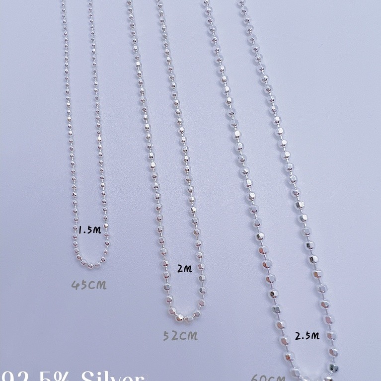 เงิน 925 (N16/N02/N20/N30) Rantai Leher / สร้อยคอ