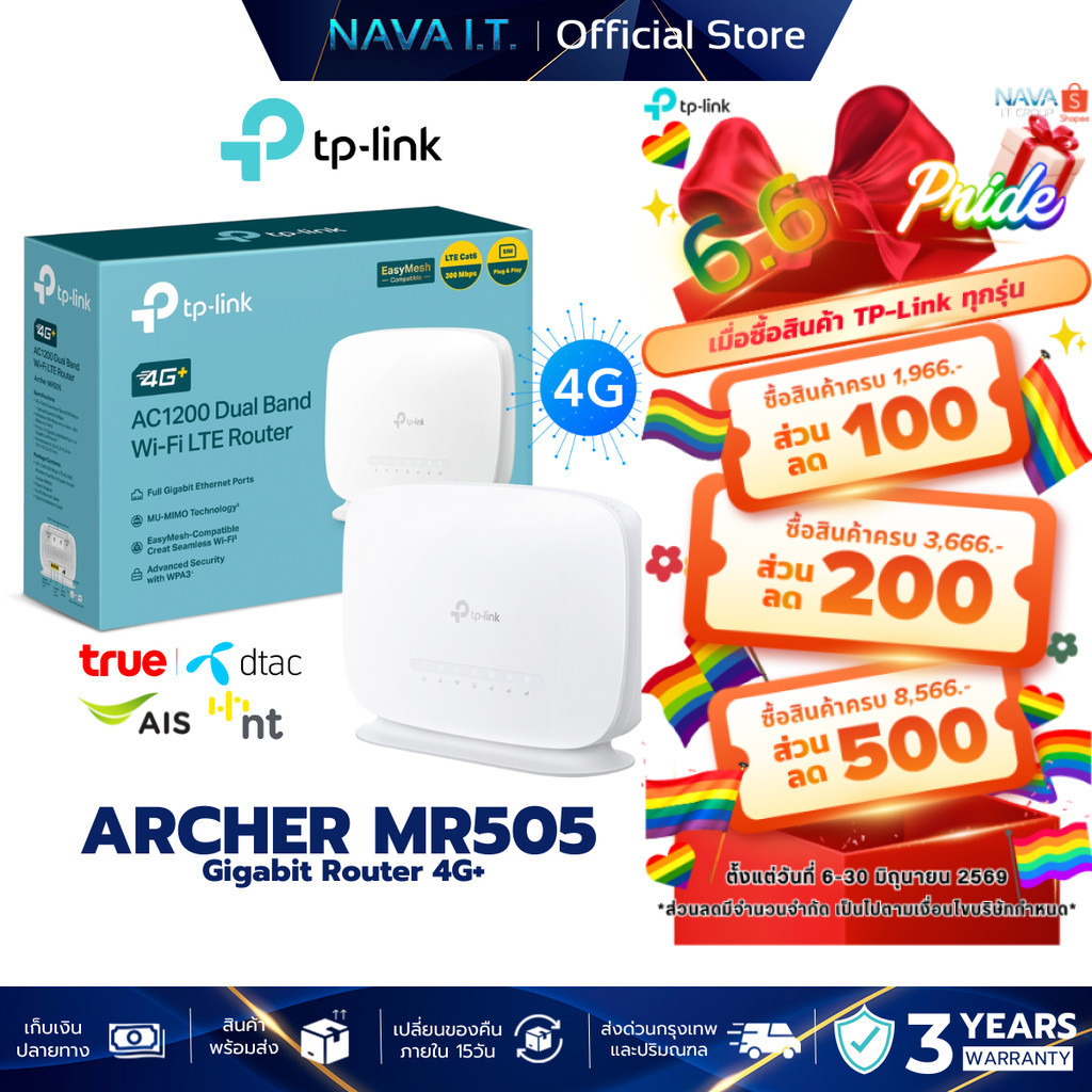 TP-LINK ARCHER MR505 AC1200 4G+ Cat6 Wireless Dual Band Gigabit Router