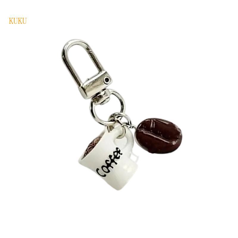 KU * Coffee Themed Key Holder Ergonomic เรซิ่นพวงกุญแจอุปกรณ์เสริมอเนกประสงค์สําหรับ Home Office Tra