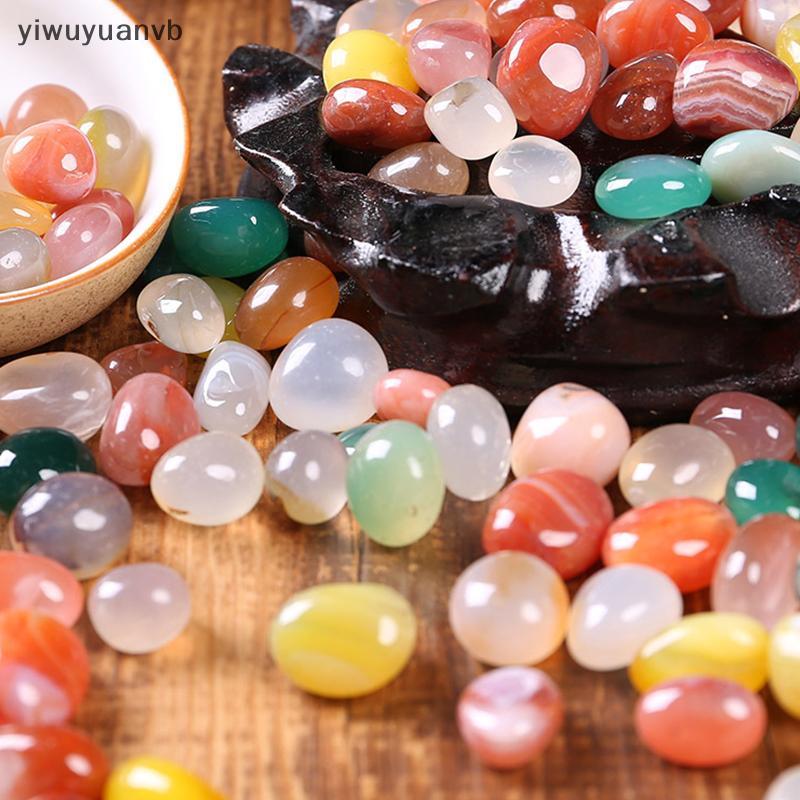Yiwuyuanvb] 100g/ชุดธรรมชาติผสมอาเกตหิน Tumble Rainbow คริสตัลสําหรับโบสถ์สวดมนต์แจกันฟิลเลอร์ภูมิทัศน์ตกแต่งบ้านใหม่