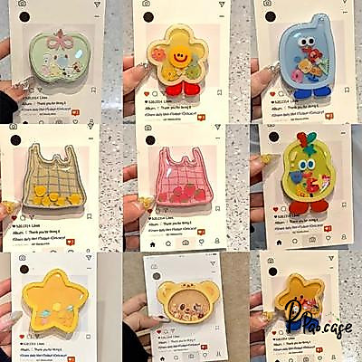 ขาตั้งโทรศัพท์ลายผลไม้ดอกไม้ถุงช้อปปิ้งดาวน่ารัก พร้อมของไหล สไตล์ฮิต คู่รัก หลากสี