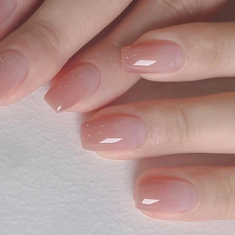 T056 เล็บปลอมสําเร็จรูป ทำด้วยมือ 10 ชิ้น/กล่อง แคทอาย โทนสีนู้ด สีไล่ระดับสวมง่าย ใช้ซ้ำได้ แถมฟรีชุดอุปกรณ์
