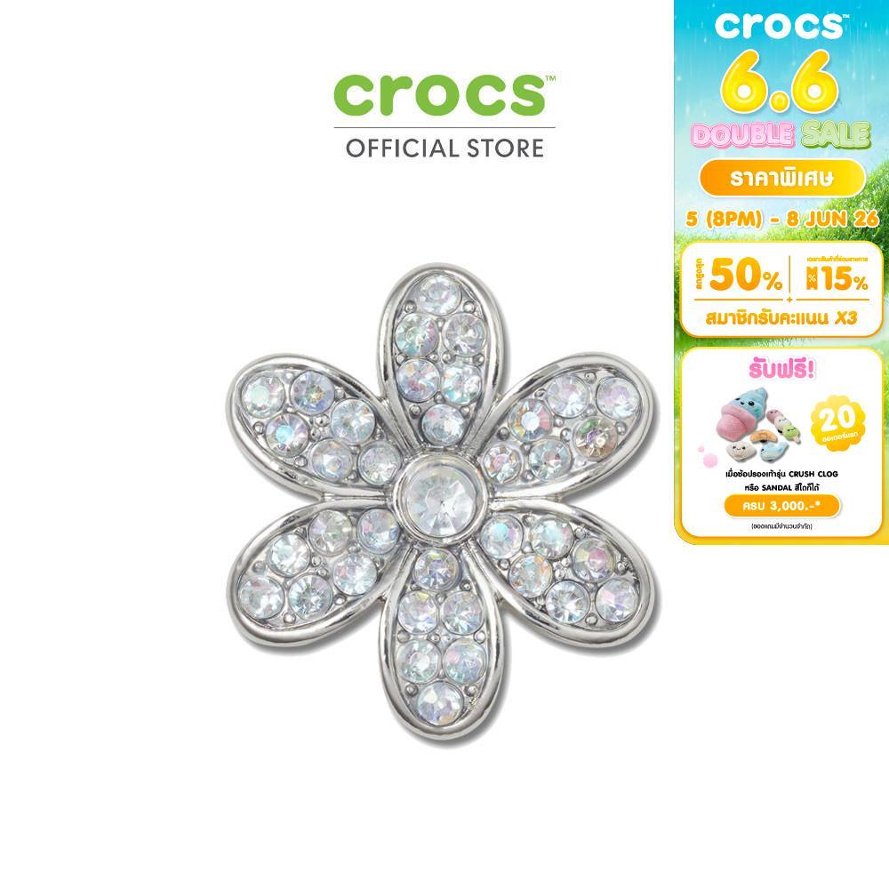 CROCS ตัวติดรองเท้า JIBBITZ SILVER MONOCHROME DAISY 1