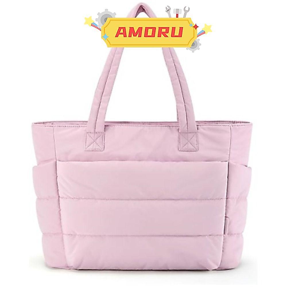 AMOR12U7 Fluffy Puffer กระเป๋าถือ,ขนาดใหญ่ความจุหลายกระเป๋าผู้หญิงกระเป๋า,อเนกประสงค์ Casual กระเป๋า