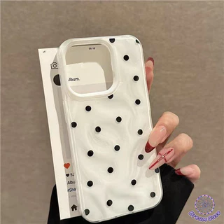 เคสไอโฟน11 เต็มหน้าจอน่ารักจุดสีสันอ่อน สำหรับ IPhone 11 17 air 15 16 13 14 12 Pro Max 13 15 16 Pro 16 15 14 Plus