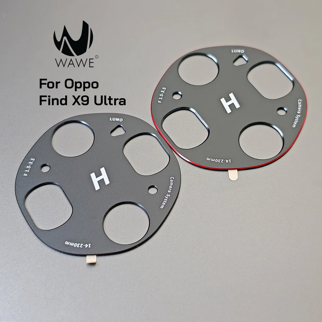 [ส่งจากกทม.] กันรอยเลนส์กล้อง Oppo Find X9 Ultra วัสดุแผ่นอลูมิเนียมขอบดำและขอบแดง ปกป้องกล้องตัวเทพ