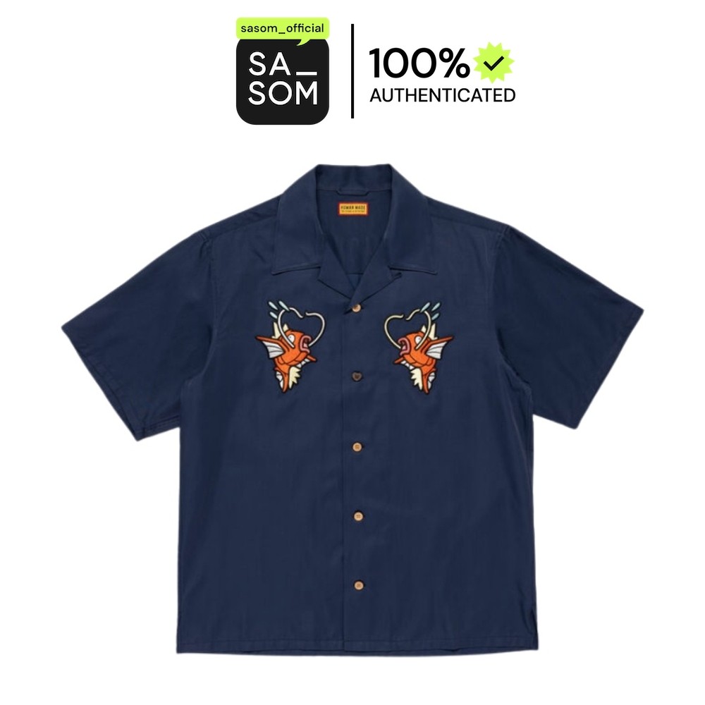 Human Made X Pokémon Made Aloha Shirt Navy | ของแท้ ตรวจสอบโดย SASOM