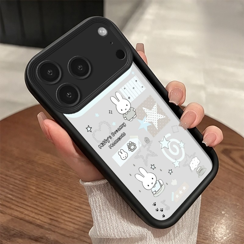 Miffy Dreamyเคสโทรศัพท์สําหรับTecno Pova Slim 7 Ultra 6 Neo 5 Pro 4G 5G Stars & Cloudsออกแบบนุ่มสีดํ