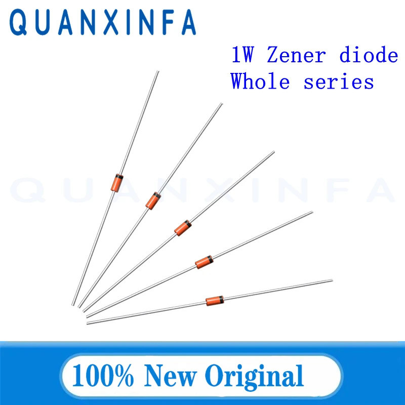 50PCS 1W Zener Diode DO41 3V 3V3 3V6 3V9 4V3 4V7 5V1 5V6 6V2 6V8 7V5 8V2 9V1 10V 11V 15V 12V 1V 1V 1