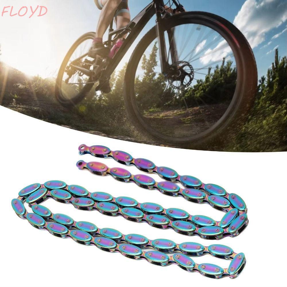 FLOYD โซ่จักรยาน, 1/2 X1/8 เกียร์คงที่จักรยาน Olive Chain, Heavy Duty Gold/Silver NX01 100 Link โซ่ความเร็วเดียว Mountain Road