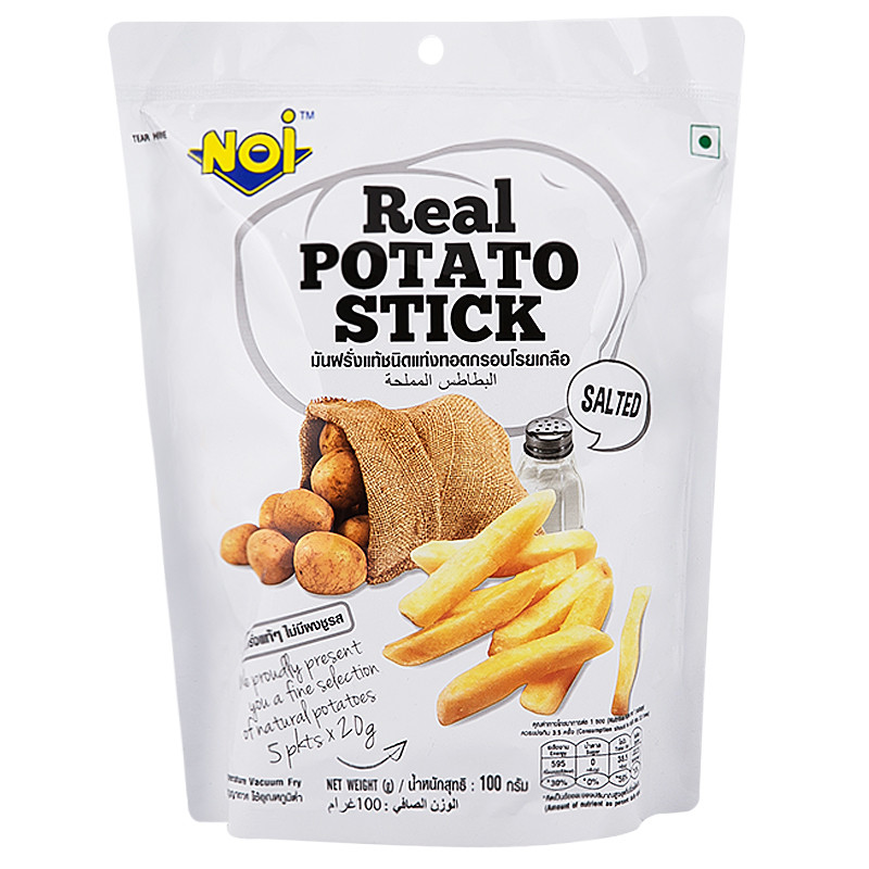 เอ็นโอไอมันฝรั่งชนิดแท่งทอดกรอบรสดั้งเดิม 100กรัม NOI Potato Stick Lightly Salted 100g. [หมายเลขบาร์โค้ด 8850291205293 ]