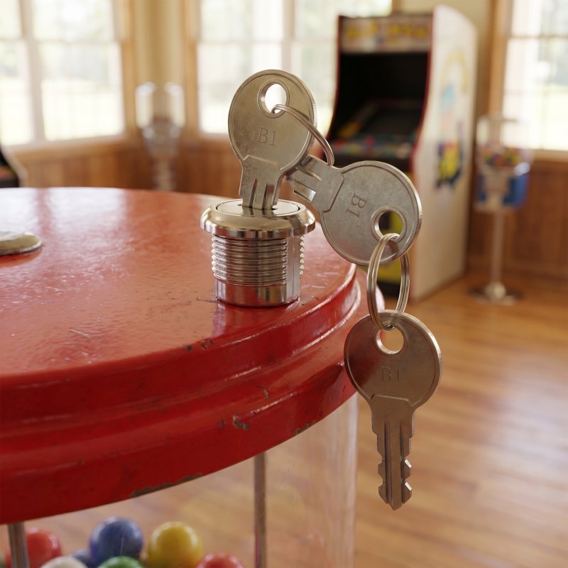 Gumball Machine Candy Vending Dispenser เปลี่ยนล็อค Key zhiymais4w