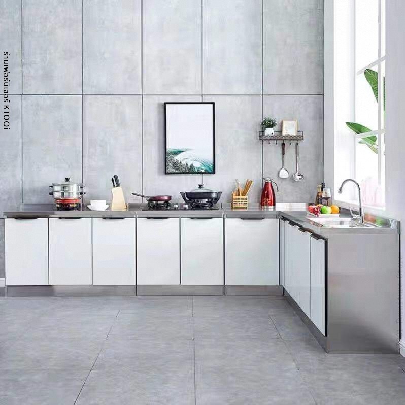 เคาเตอร์ครัว เคาน์เตอร์สแตนเลส ตู้อ่างล้างจาน ตู้ซิ้งล้างจาน kitchen cabinet ตู้เก็บของสแตนเลส ตู้ครัวสแตนเลส  140/160cm