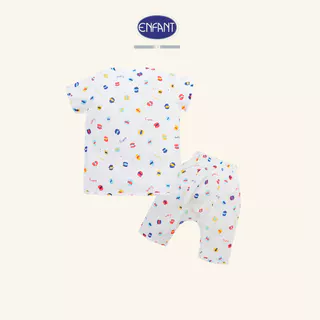 ENFANT ชุดเสื้อแขนสั้นแบบกระดุม+กางเกงขาสามส่วน สำหรับ 3 เดือน - 2 ขวบ ED1DP4