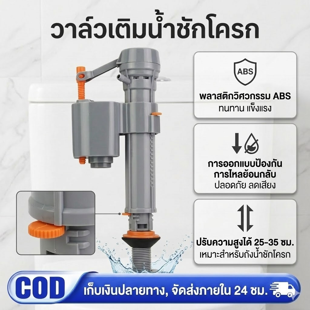 แกนน้ำเข้าชักโครกรุ่นกดบนกดข้างโยกข้าง ชุดแกนน้ำเข้าชักโครก อะไหล่ชักโครก ลูกลอยชักโครก แกนน้ำเข้าชักโครก