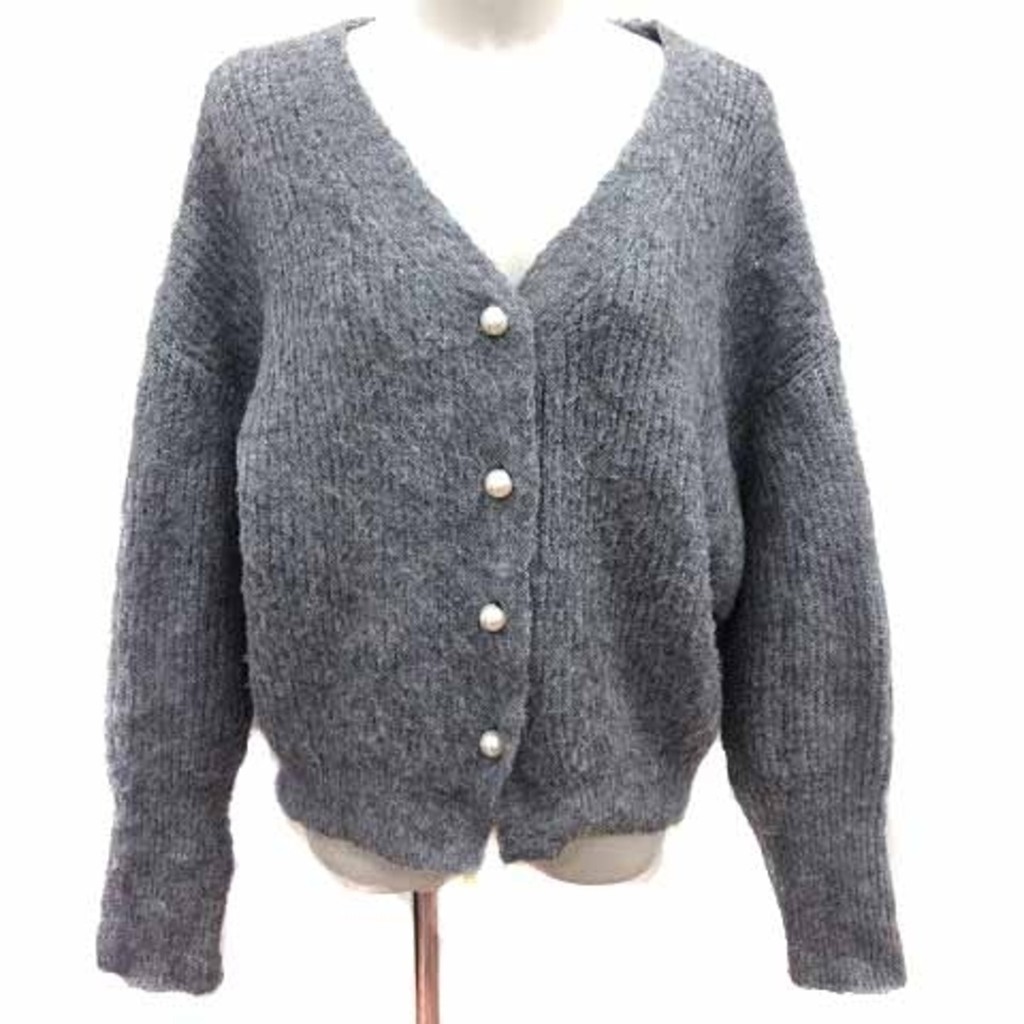 ViS Cardigan Sweater Knit v-neck gray Long sleeves Direct from Japan Secondhand