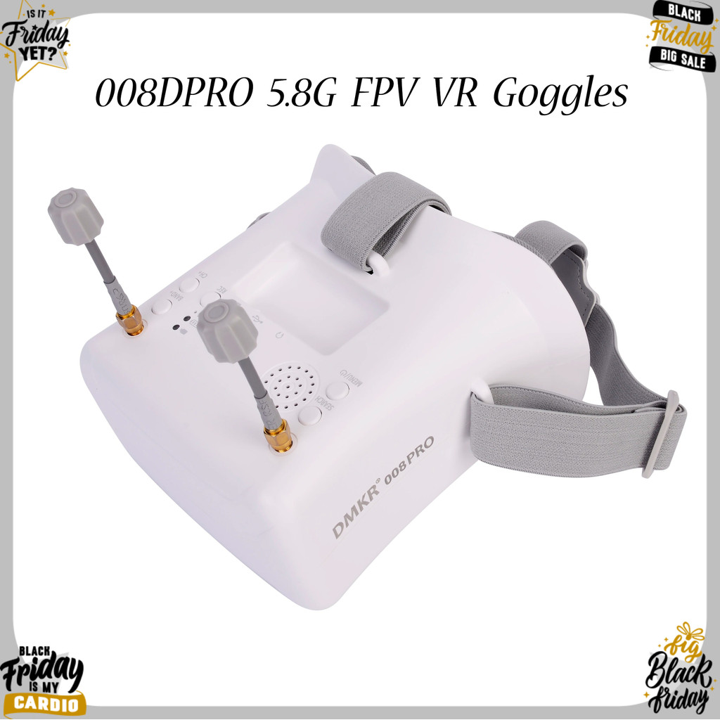 008DPRO 5.8G FPV VR Goggles w/ DVR 5.8GHz 40ch ตัวรับสัญญาณ 3.7 V/2000 mAh แบตเตอรี่ 008Pro 4.3 นิ้ว