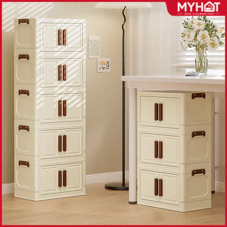 MYHOT ตู้เก็บของ【40cm/60cm】ตู้เก็บของพับได้ ตู้เก็บของ สไตล์การออกแบบโมเดิร์น เหมาะสำหรับจัดเก็บ