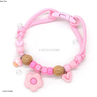 ปลอกคอแมว Handmade จี้ดอกไม้ ลูกปัด น่ารัก สีพาสเทล สวมใส่สบาย ของใช้แมว สร้อยคอแมว เครื่องประดับ EB