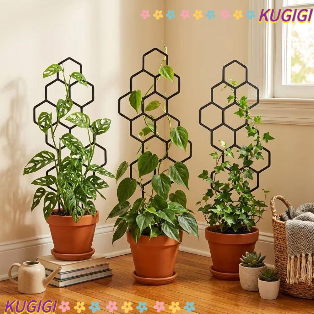 KUGIGI Plant Support, กันสนิมพลาสติกรังผึ้งออกแบบ Trellis พืชคุณภาพสูงทนทานใช้งานง่ายกรอบปีนสวนกันลมสําหรับเถากระถางและดอกไม้
