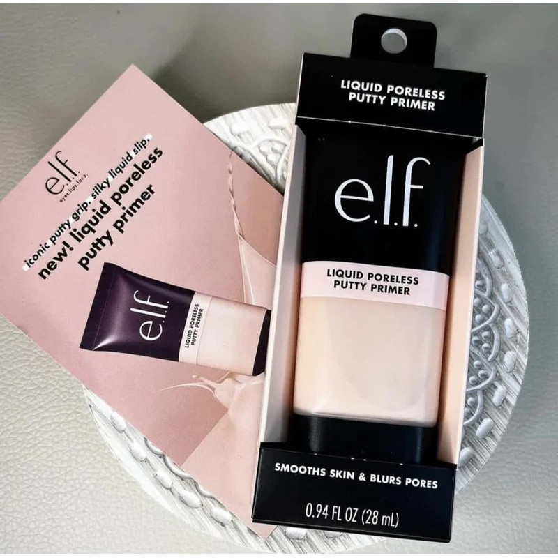 ELF Liquid Poreless Putty Primer 28ml - Hydrating Squalane Makeup Base สําหรับ Smoothing & Blurring 