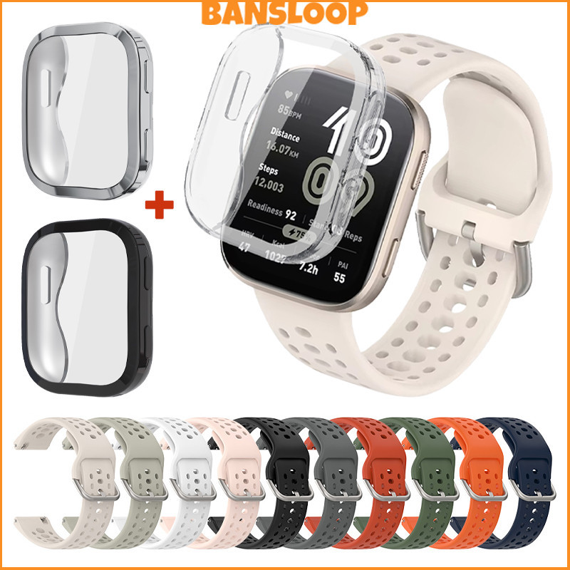 กีฬา TPU กรณีซิลิโคนสายรัด for Smart Watch Amazfit Bip 6 ผู้ป้องกันหน้าจอ ฝากกันชน สายรัดข้อมือยาง อุปกรณ์เสริม