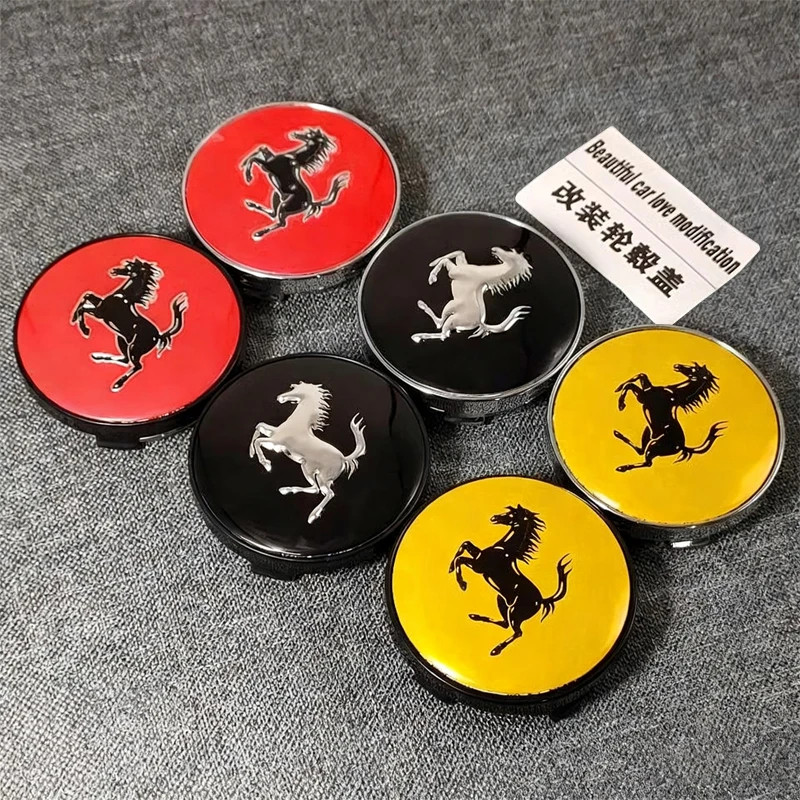 60 มม.68 มม.4pcs รถล้อ Hub Center ฝาครอบป้องกันดัดแปลงอุปกรณ์เสริมสําหรับ Ferrari SF90 Stradale SF90