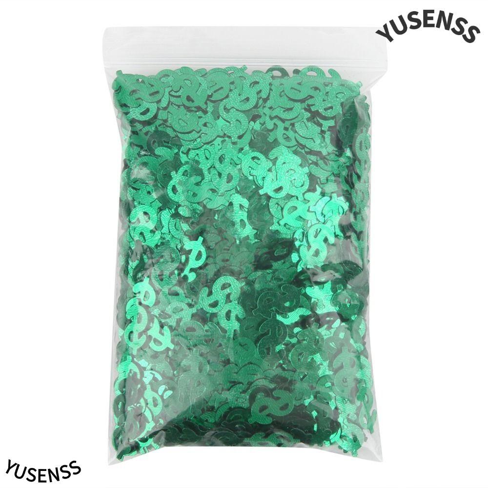 YUSEN 1 ชิ้น Dollar Sign Confetti, PVC Sequins Dollar Sign Shaped Throwing Confetti, Birthday Party 