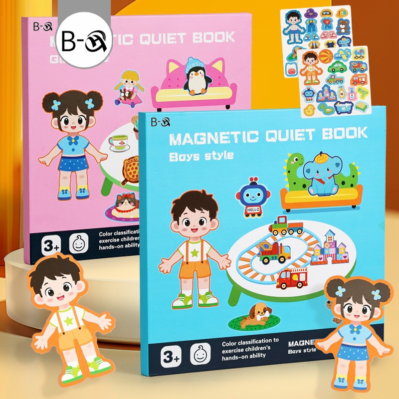 BHQ QUIET BOOK หนังสือแม่เหล็ก ฉากประจำวัน เปลี่ยนชุด ไม่ต้องตัด แม่เหล็กแรงสูง ใช้ซ้ำได้