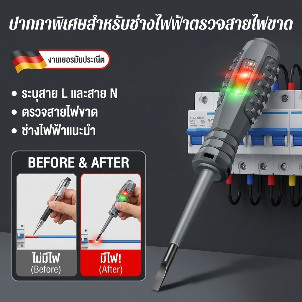 【แรงบิดสูง】ไขควงวัดไฟแสงสว่างสูงหลากสี ไขควงปากกาทดสอบแสงสีความสว่างสูง