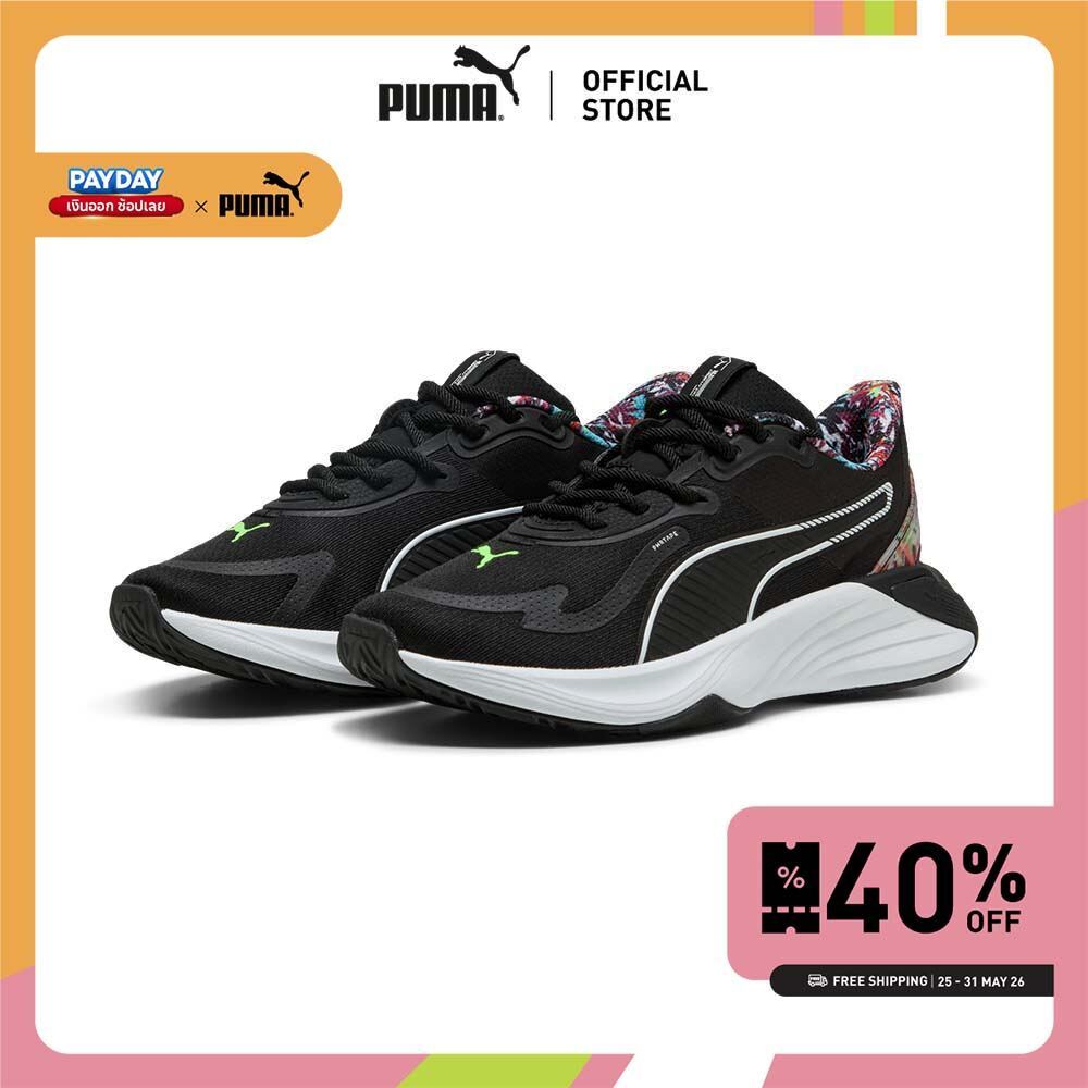 PUMA Training รองเท้าเทรนนิ่งพิมพ์ลาย PWR Hybrid Tropical สำหรับผู้หญิง สีดำ - 31146001