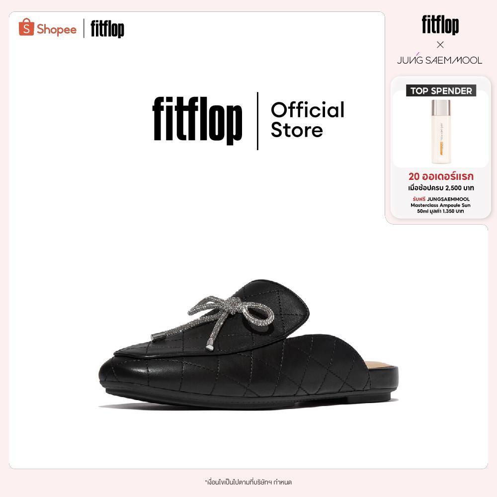 FITFLOP DELICATO CRYSTAL-BOW QUILTED M รองเท้าแตะแบบสวมผู้หญิง รุ่น E3F-090 สี BLACK