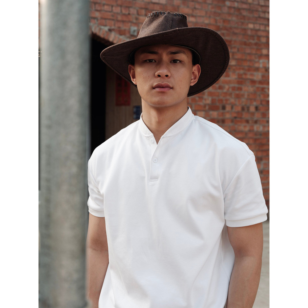 L American Elegant Henryคอปกแขนสั้นรุ่นอัพเกรดSolon Cool Feeling Quick-Drying Breathableเสื้อยืดHryเ