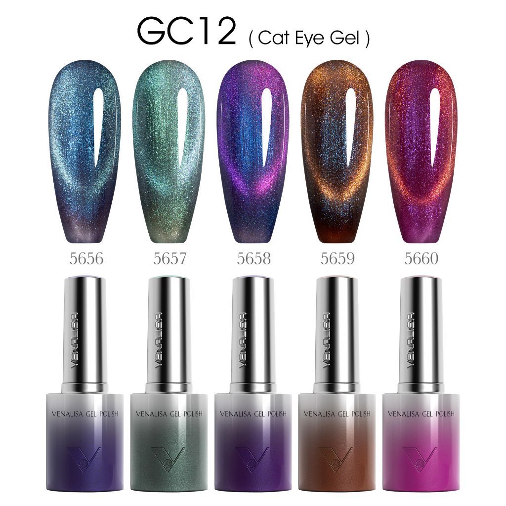 🔥พร้อมส่ง Hema & TPO Free🔥 สีเจล  GC12 Venalisa  เซต 5 สี    10 ml  Hema Free & TPO Free