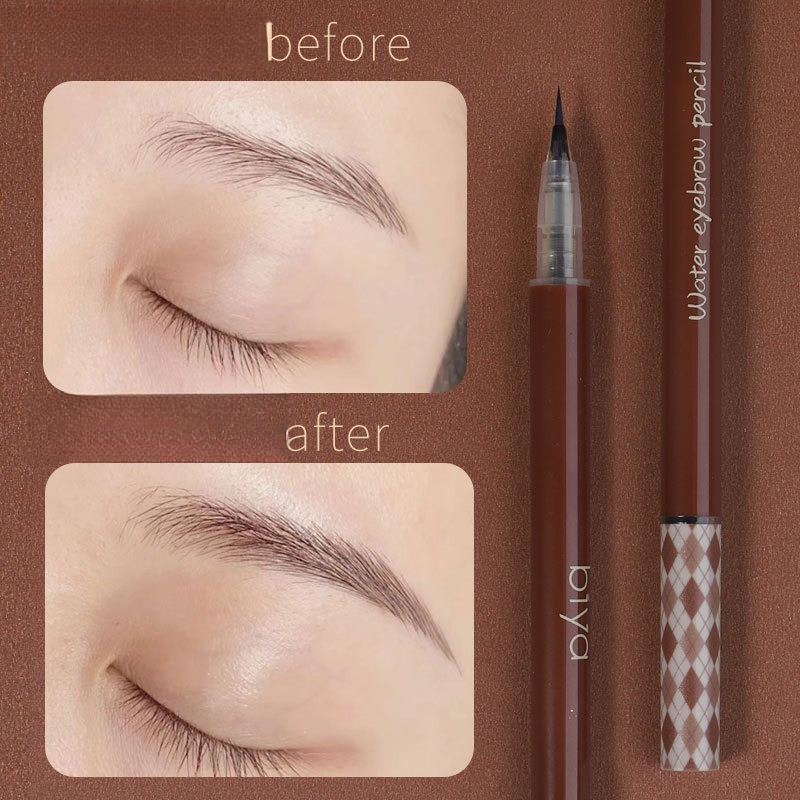 biya ปากกาเขียนคิ้วเส้นขน กันน้ำ ติดทน คิ้วธรรมชาติ 4D Water Eyebrow Pencil ทินท์เขียนคิ้ว แบบน้ํา ธรรมชาติ