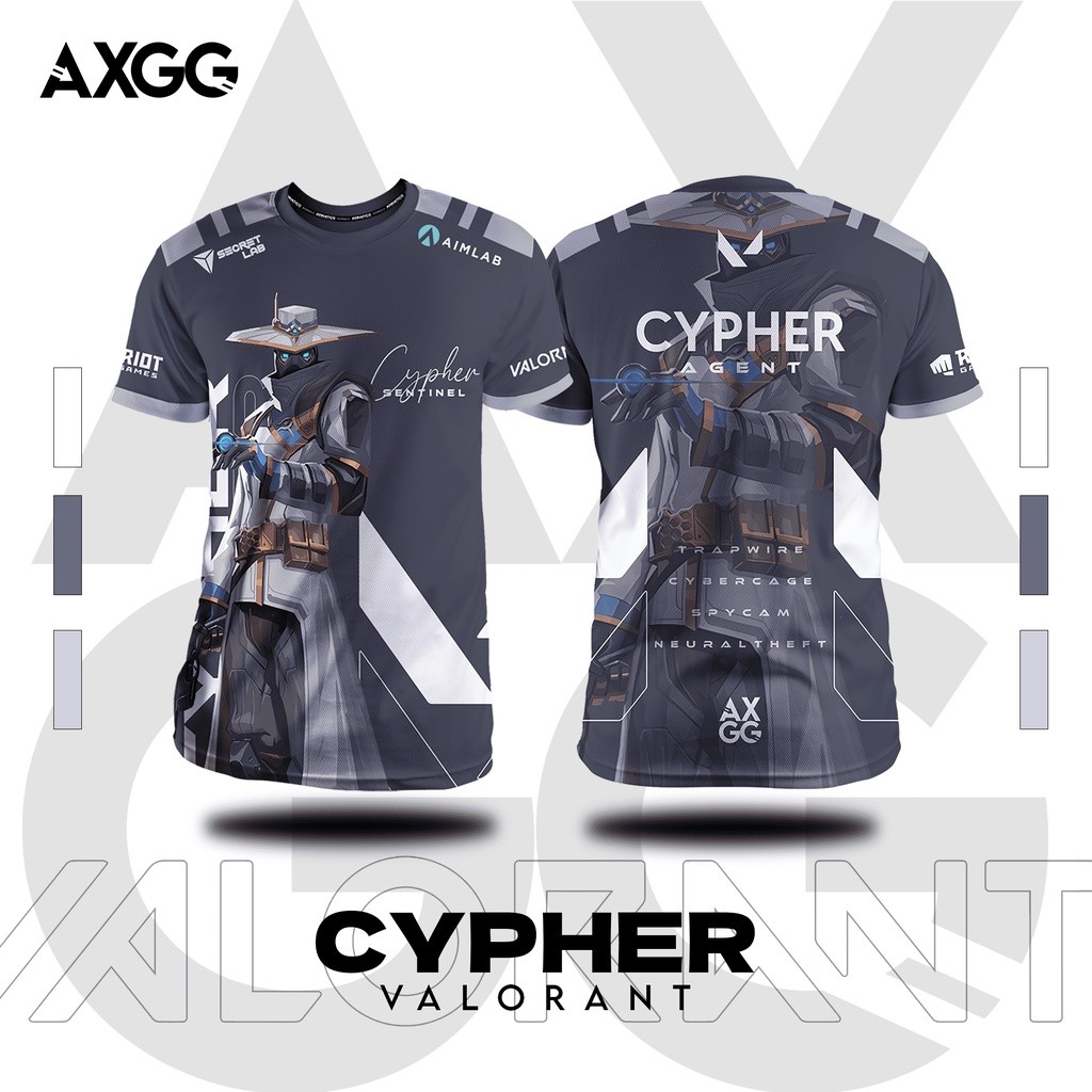 เสื้อยืดสําหรับเล่นเกม AXGG "Valorant - Cypher"
