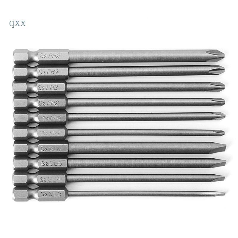CH* 10 ชิ้นแม่เหล็ก Slotted PH2 ไขควงบิต S2 เหล็ก 1 4 Hex Shank 100 มม.