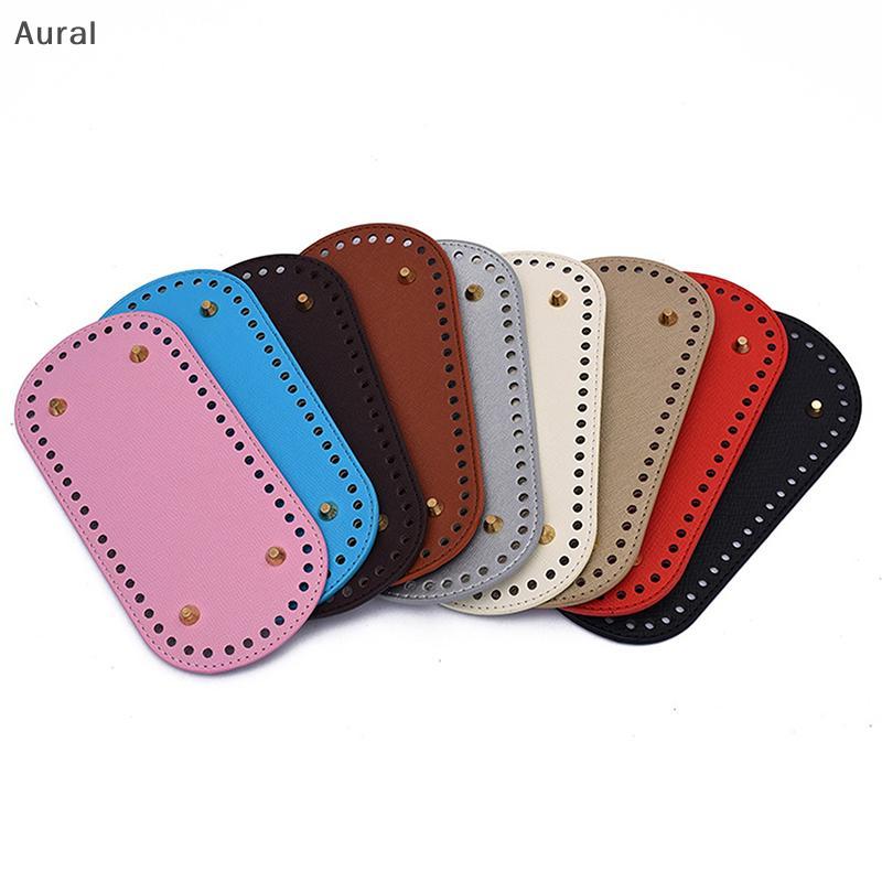 Aural 22*10 ซม.ด้านล่างยาวสําหรับถักกระเป๋า PU กระเป๋าหนังฐาน Handmade ด้านล่างหลุม Diy โครเชต์กระเป๋าด้านล่างอุปกรณ์เสริม al